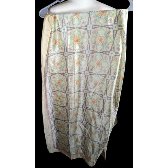 Vintage Retro Floral Pastel Yellow Scarf/Shawl/Wrap - Picture 1 of 8